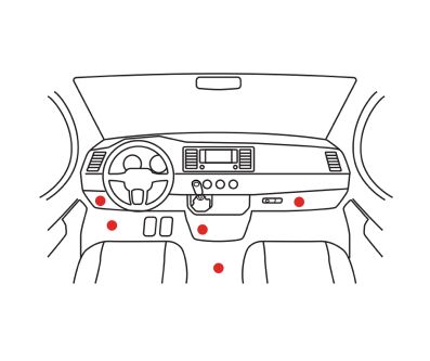 Diagram of where the fleet tracking device plugs into a vehicle
