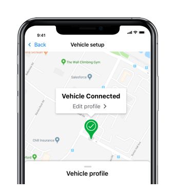 Photo of a phone with a message displaying activation of fleet tracking device